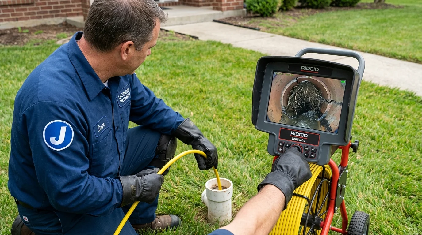 Sewer camera inspection being performed by Johns Plumbing LLC in Burkburnett